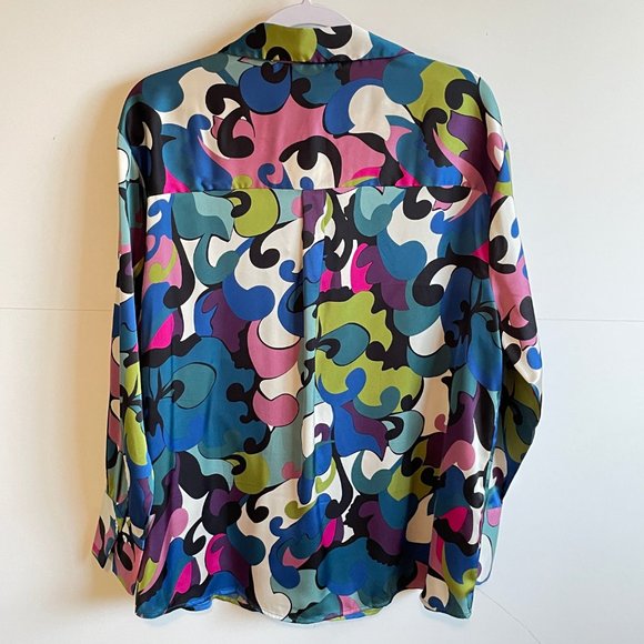 NWT Haver London Shirt Blouse in Abstract Paisley - Picture 3 of 7